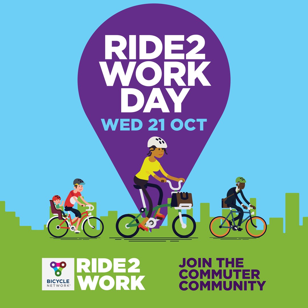 GetHealthy_Work's tweet image. Join Australia’s biggest celebration of commuter riding tomorrow, 21 October for National Ride2Work Day. Whether you’re a first timer or a regular rider who can encourage your work mates to get involved, it’s the perfect day to get on the bike.🚴‍♂️ bit.ly/3nONi7n