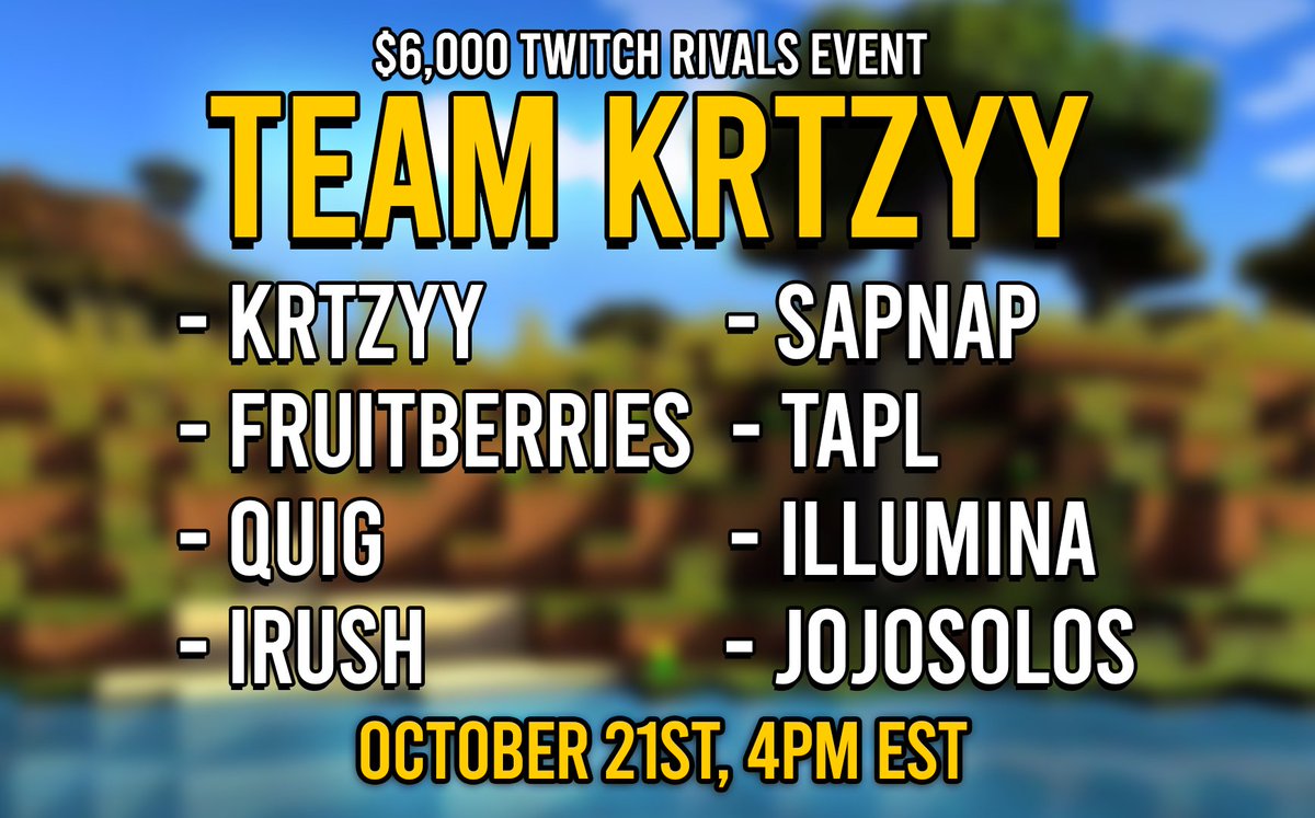 Dave on X: I had the honor being a captain and assembled the ULTIMATE team  for @REALMizkif's Twitch Rivals event on Wednesday the 21st. be there or be  square.   /