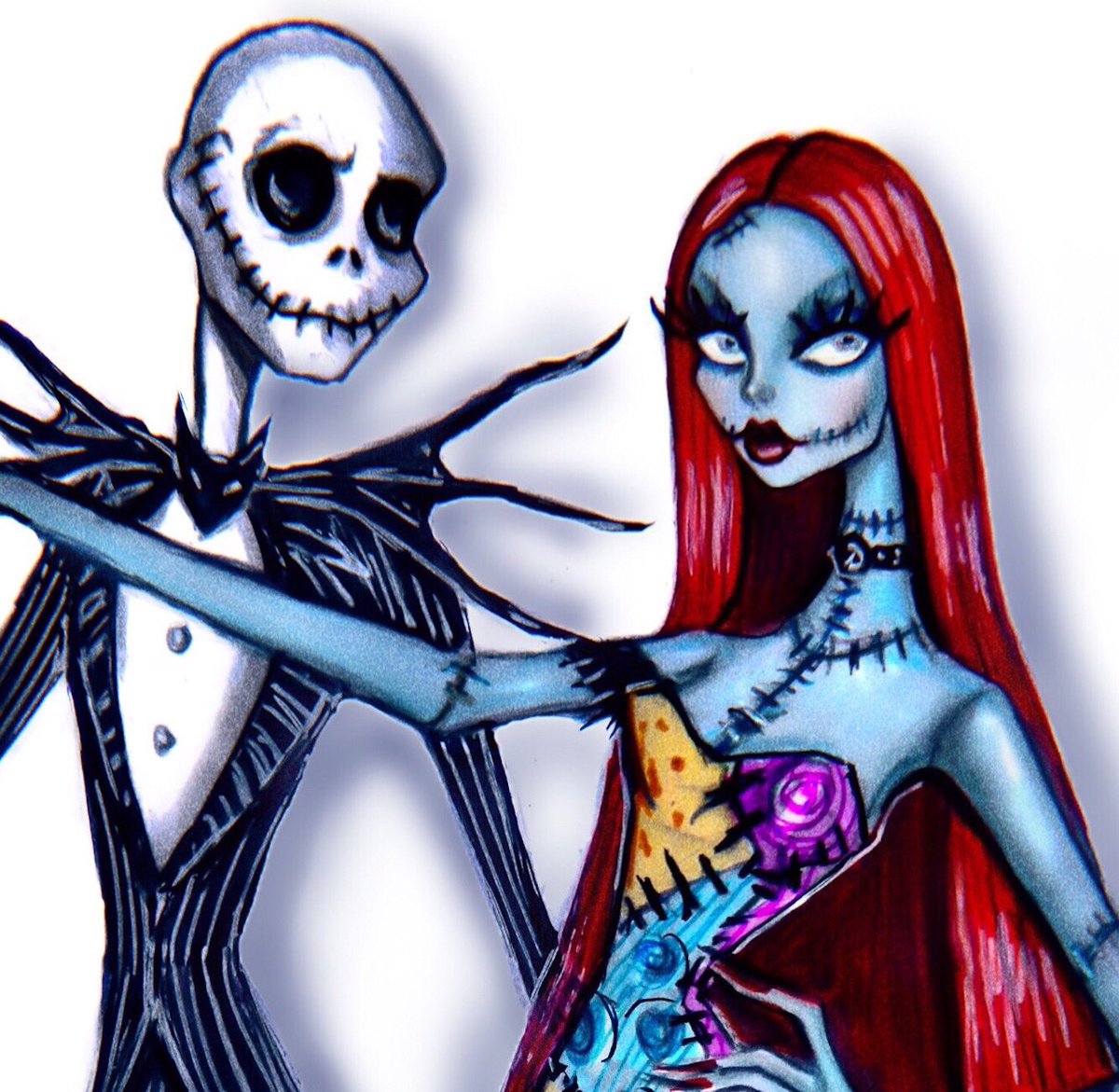 Jack & Sally 🎃🖤❤️#TheNightmareBeforeChristmas #JackSkellington #Sally #Disney #JackandSally #TimBurton #Halloween 
instagram.com/p/CGipkehBISs/