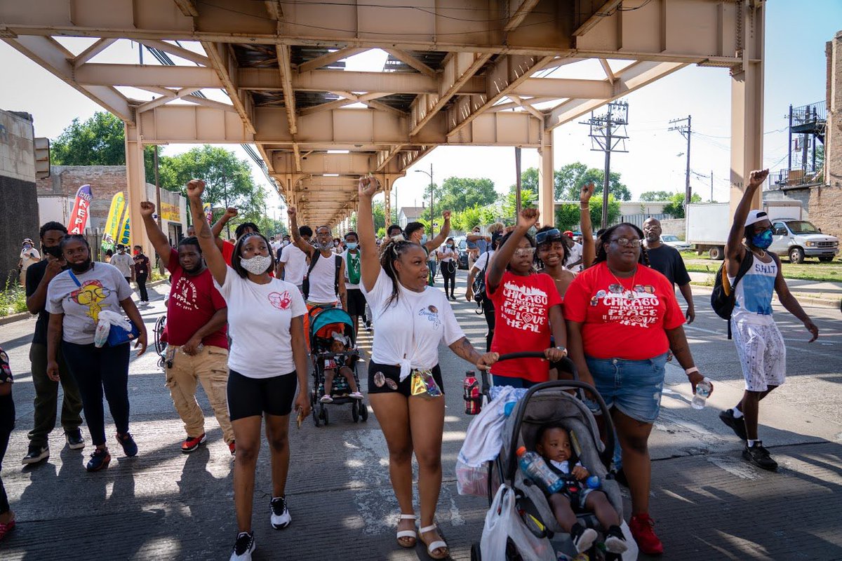 The Love March from Lake and Corcoran to Hamlin and Lake . 
