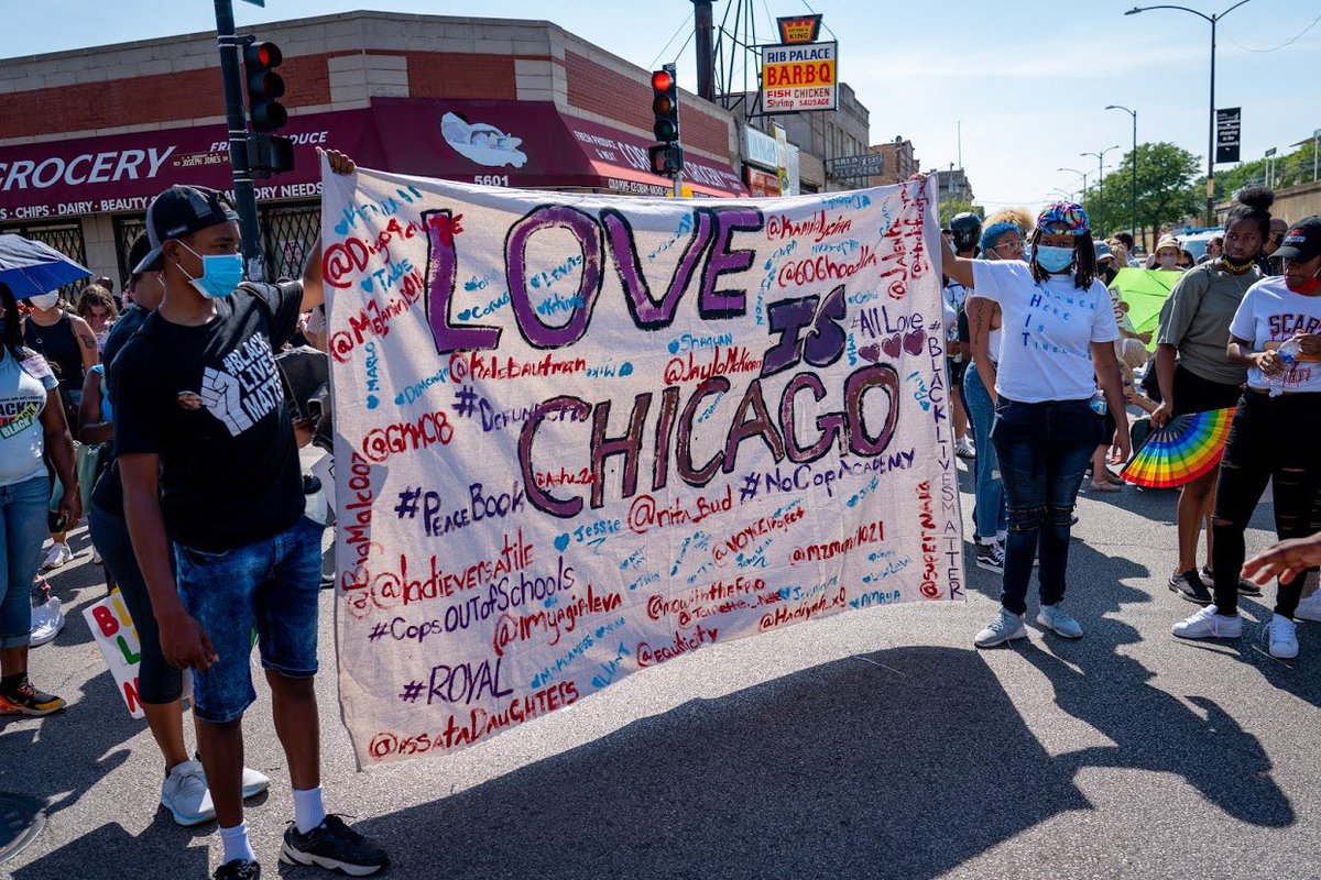 The Love March from Lake and Corcoran to Hamlin and Lake . 