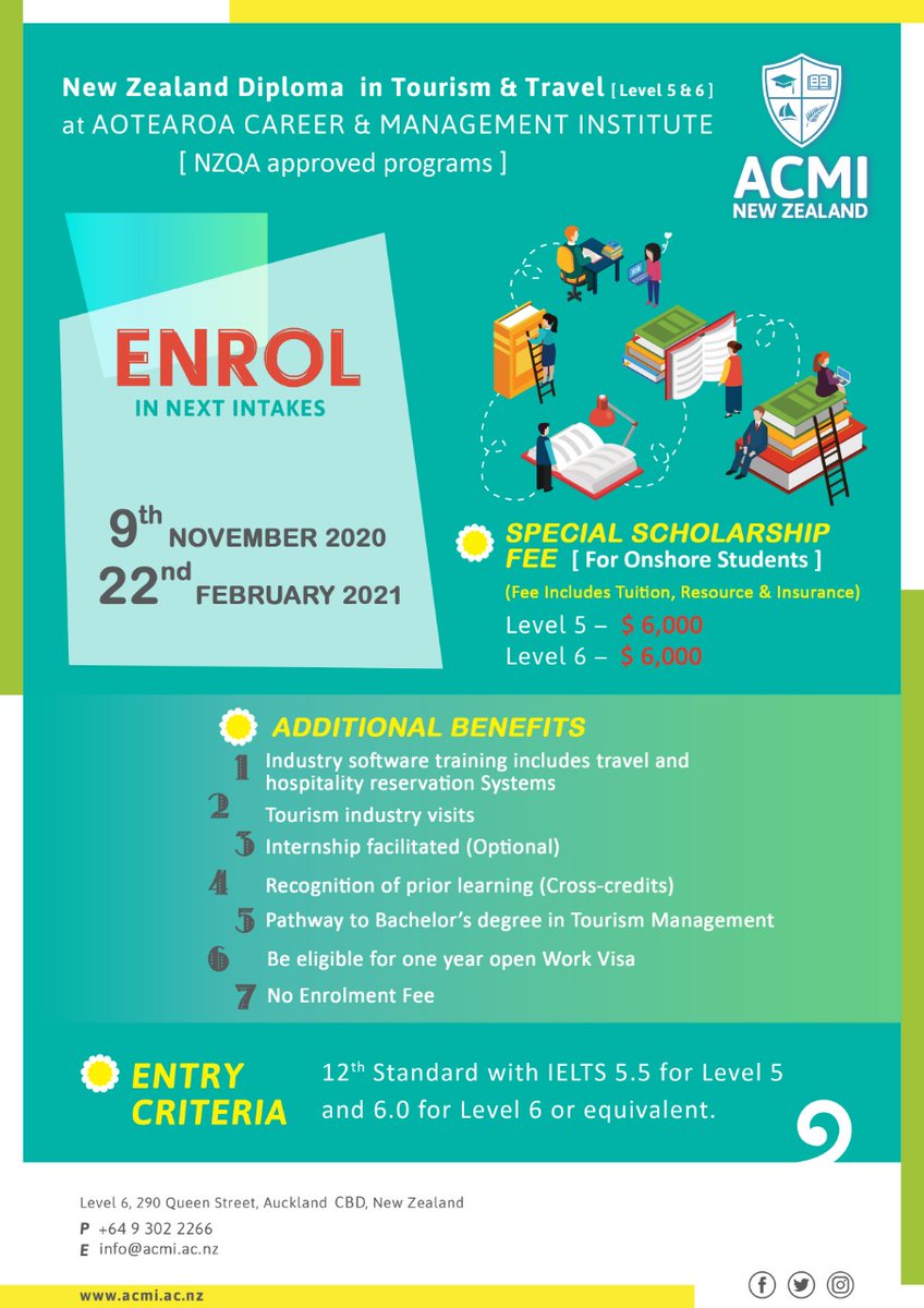 acmi_nz's tweet photo. #Enrolinnextintakes@ACMI#NZ Diploma #Tourism https://t.co/eT9KWTnmgG