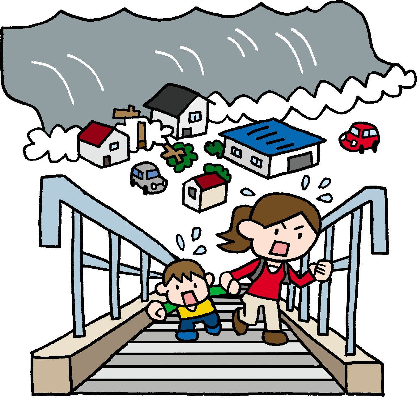 防災無料イラスト No Twitter 津波と高台避難のイラスト T Co Lghoxtccsm 早朝アラスカで大きな地震があったそうですが 日本への津波の心配はないとのことで良かったです 遠いところの地震でも チリ地震津波など日本に大きな被害をもたらしたものもあります