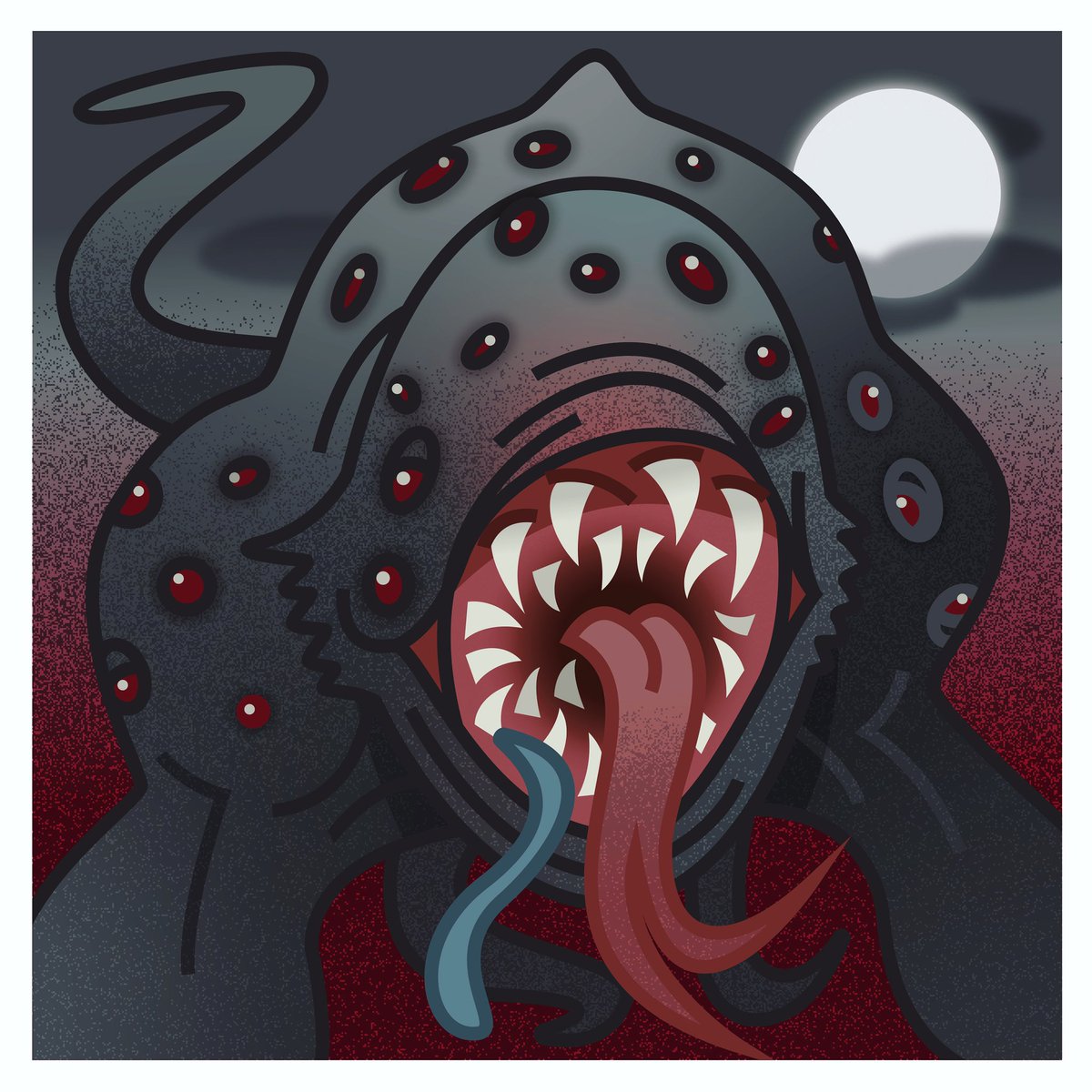 Dash3Dots's tweet photo. Day 19 - Monster-a-day illustration challenge. Tic’s Shoggoth from @LovecraftHBO - Bravo @MishaGreen for your vision and blending together so many genres and diverse voices into a wild ride of a story. Can’t wait for more! #inktober #Lovecraft #LovecraftCountry https://t.co/GzDSsAlKLN