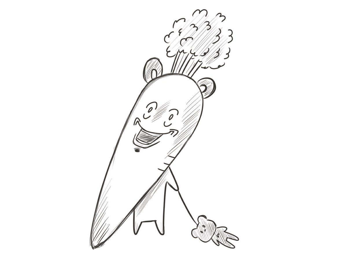 Nanami 熊人参 リスナーさんに特典で描いたイラスト以外に気に入ってる イラスト オリジナル 人参 ラフ画 一日一絵 今日のイラスト Clipstudio