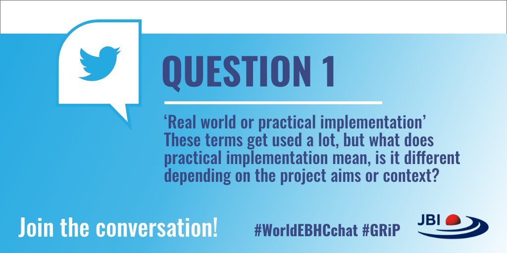 JBI_EI's tweet photo. Q1. Benefit from collective wisdom – share your thoughts!! #WorldEBHCday #WorldEBHCchat #EBHC #GRiP #impsci #evidencematters @JBIEBHC https://t.co/ZbPSbpHYSb