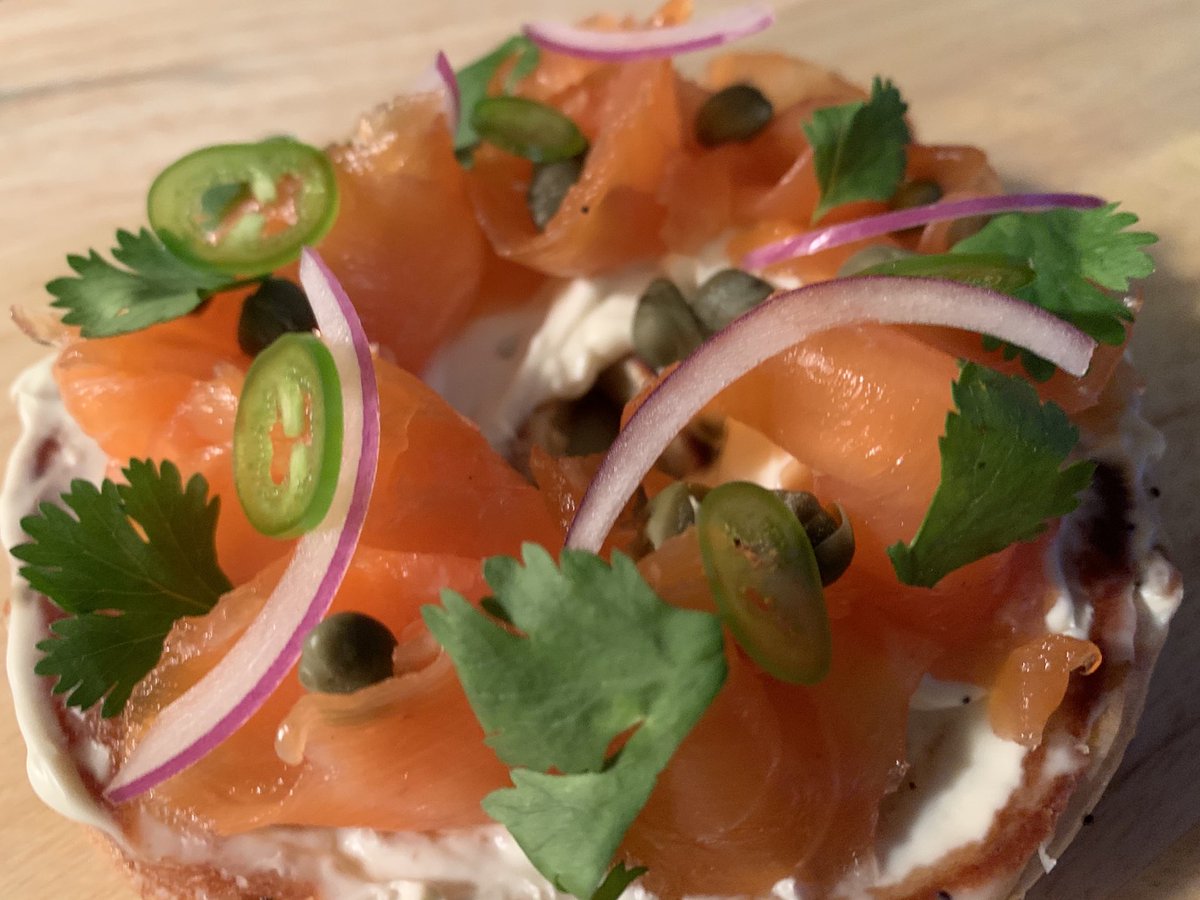 House made gravlox bagel by yours truly