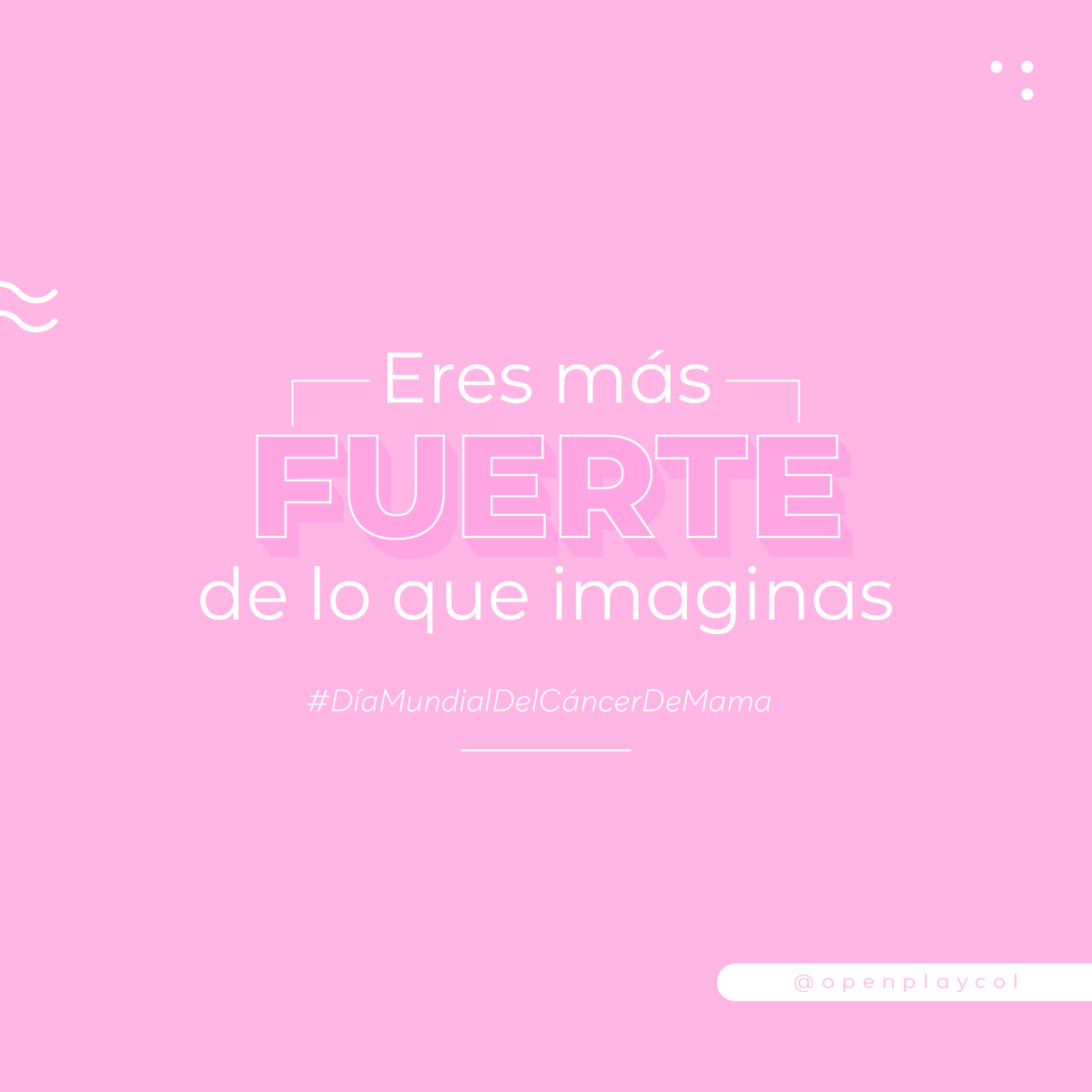 OpenPlayCol's tweet photo. Nos vestimos de rosa por ustedes, que luchan día a día por superar el cáncer de mama. #DiaMundialdelCancerdeMama 
Prevenir está en nuestras manos. https://t.co/mlHGDrLLIf