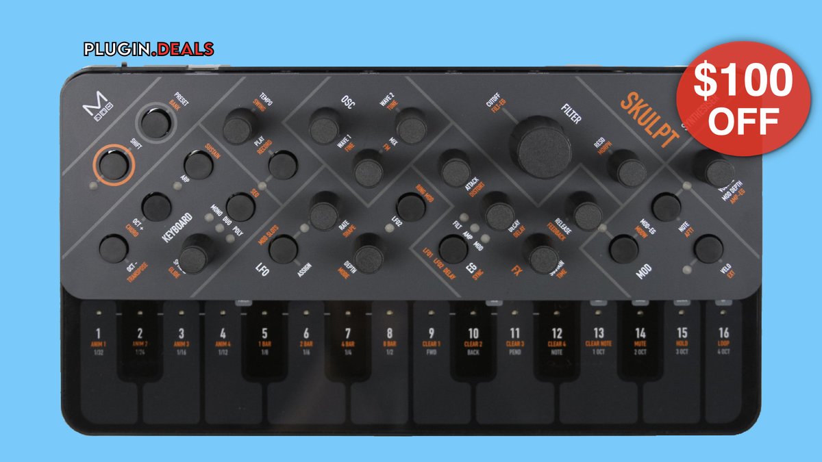 bestplugindeals's tweet image. 33,4% OFF Modal Electronics SKULPT, 4-Voice Poly Synthesizer. US Only  plugin.deals/hardware/save-… 
#synthesizer #synth #digitalsynthesizer #bestplugindeals #deals #musicproduction #musicproducer