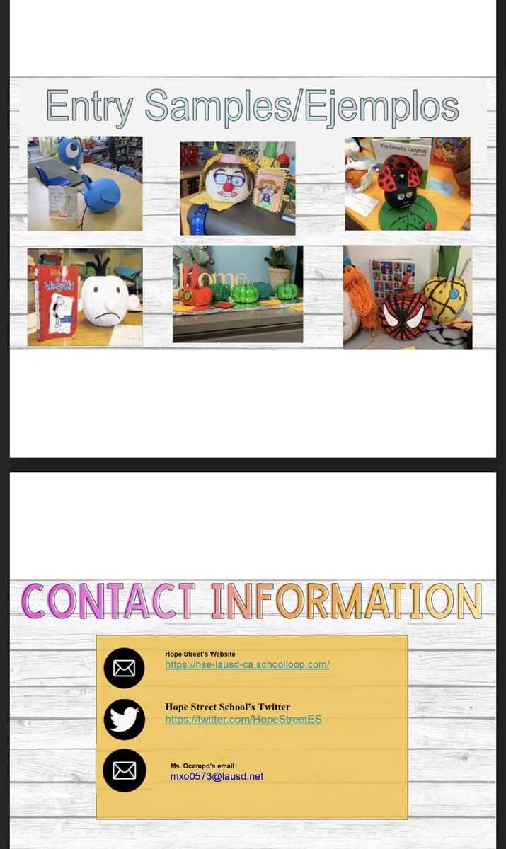 Hope Street’s Annual Storybook Pumpkin Character Contest! Step up to the challenge as a family! Show us what you can do!!