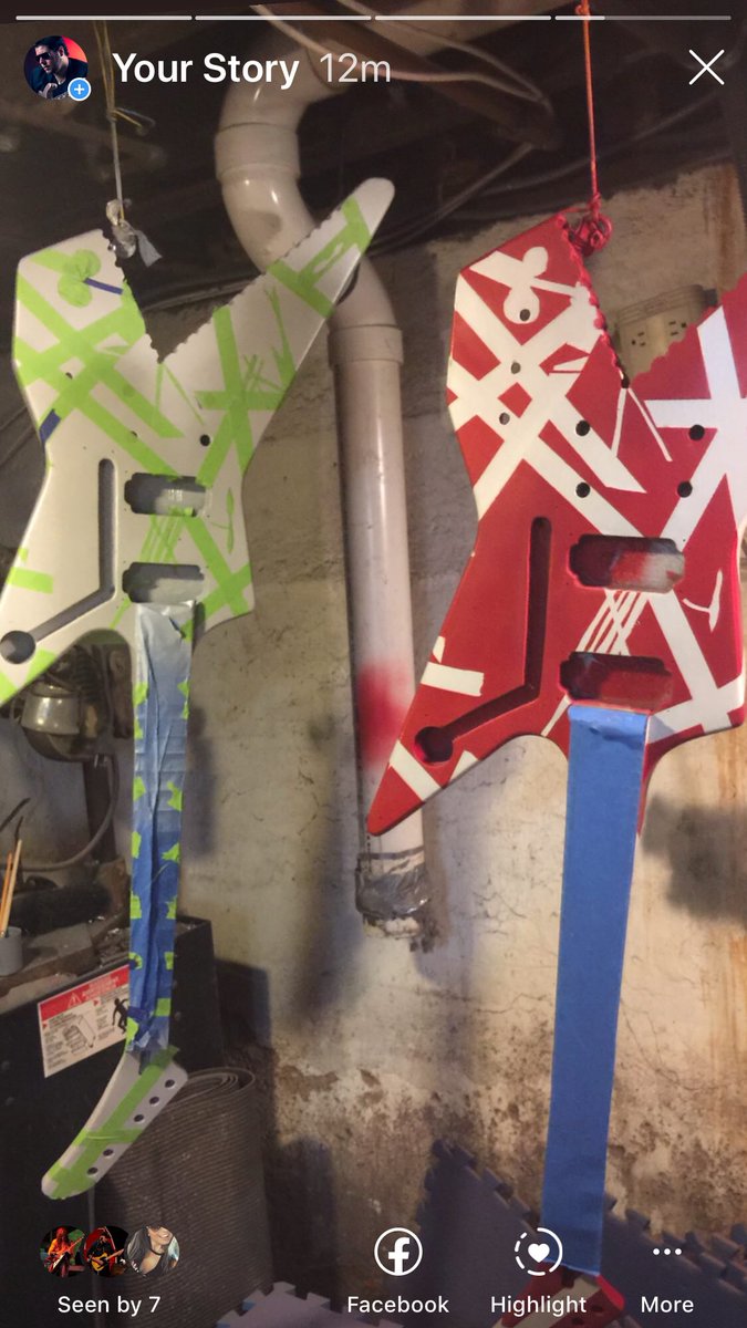 GuitarsVin's tweet photo. The process #EVH #sharkguitar #vanhalen #ripevh https://t.co/4nc5kzbySo