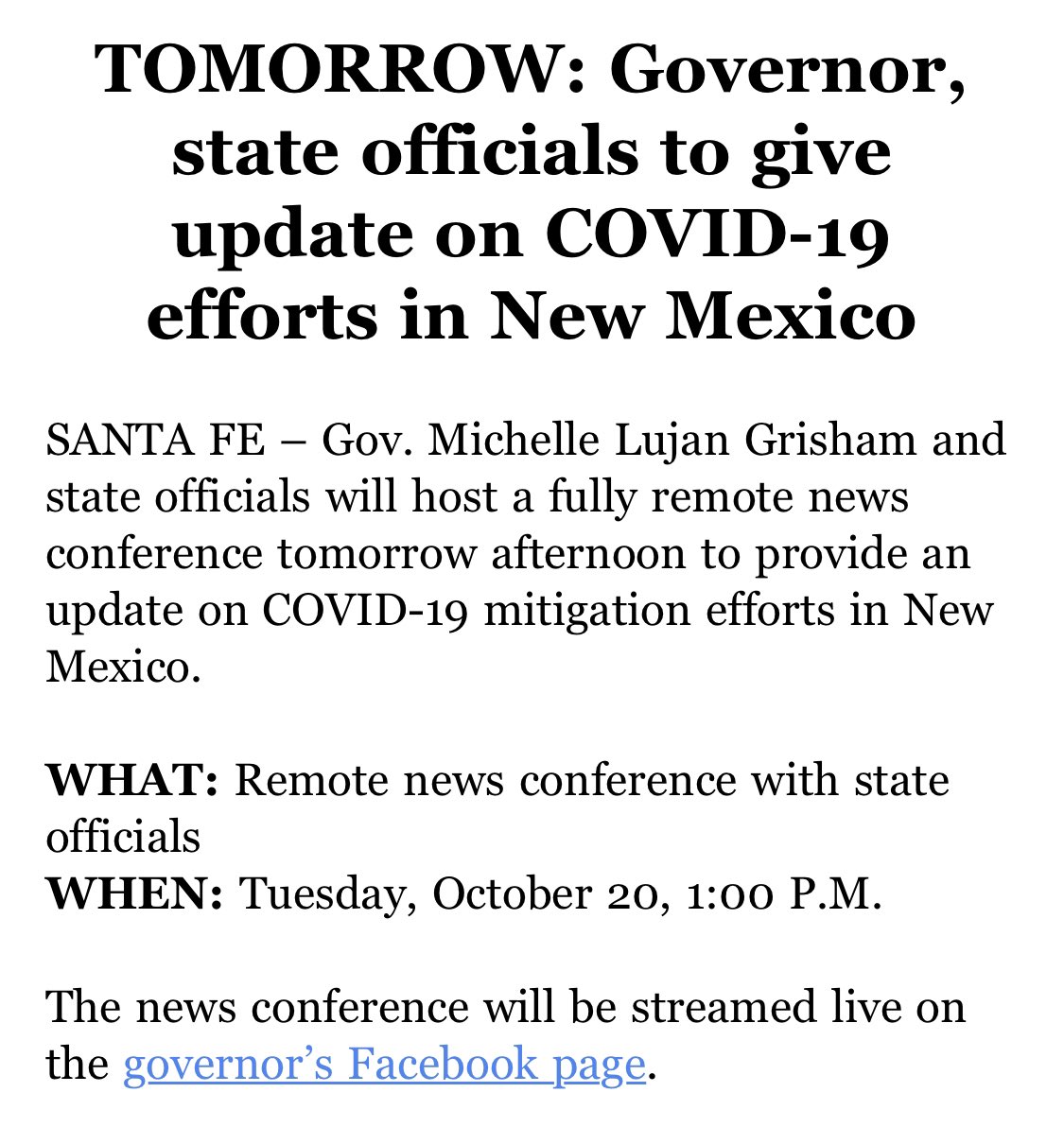 Attention: tune in tomorrow to @GovMLG’s Facebook page for updates. https://t.co/XIhiG5glAw