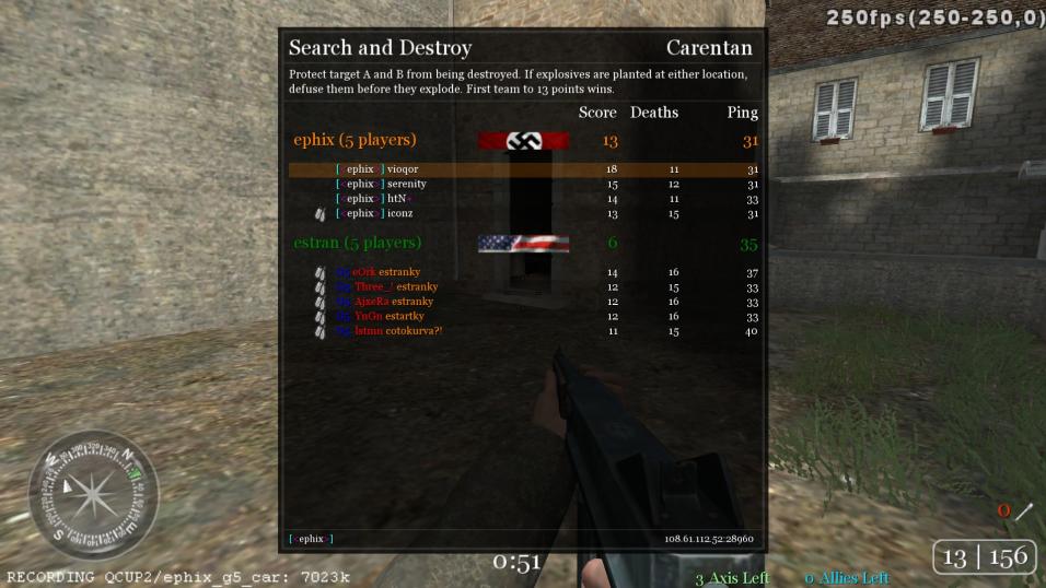 A stunning 1st game by <a href="/ephixcod2/">ephix</a> and a great debut from new talent 'serenity' in the <a href="/PowerhouseCups/">Powerhouse CoD2 Challenge Season 05</a> season 2 vs G5.. A massive 13-3 on mp_toujane and 13-6 on mp_carentan with <a href="/GTDordmond/">Gertjan Dordmond</a> on top of the scoreboard both maps, taking the 1st win of the cup 2-0. Well played to G5 👊