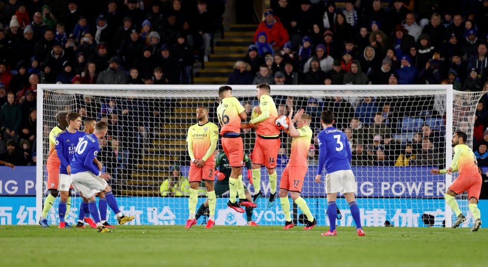 David Coote took charge of VAR again in the Leicester vs Man City game last season.Kevin De Bruyne handled this free kick, however VAR decided no penalty to be awarded to the home side.