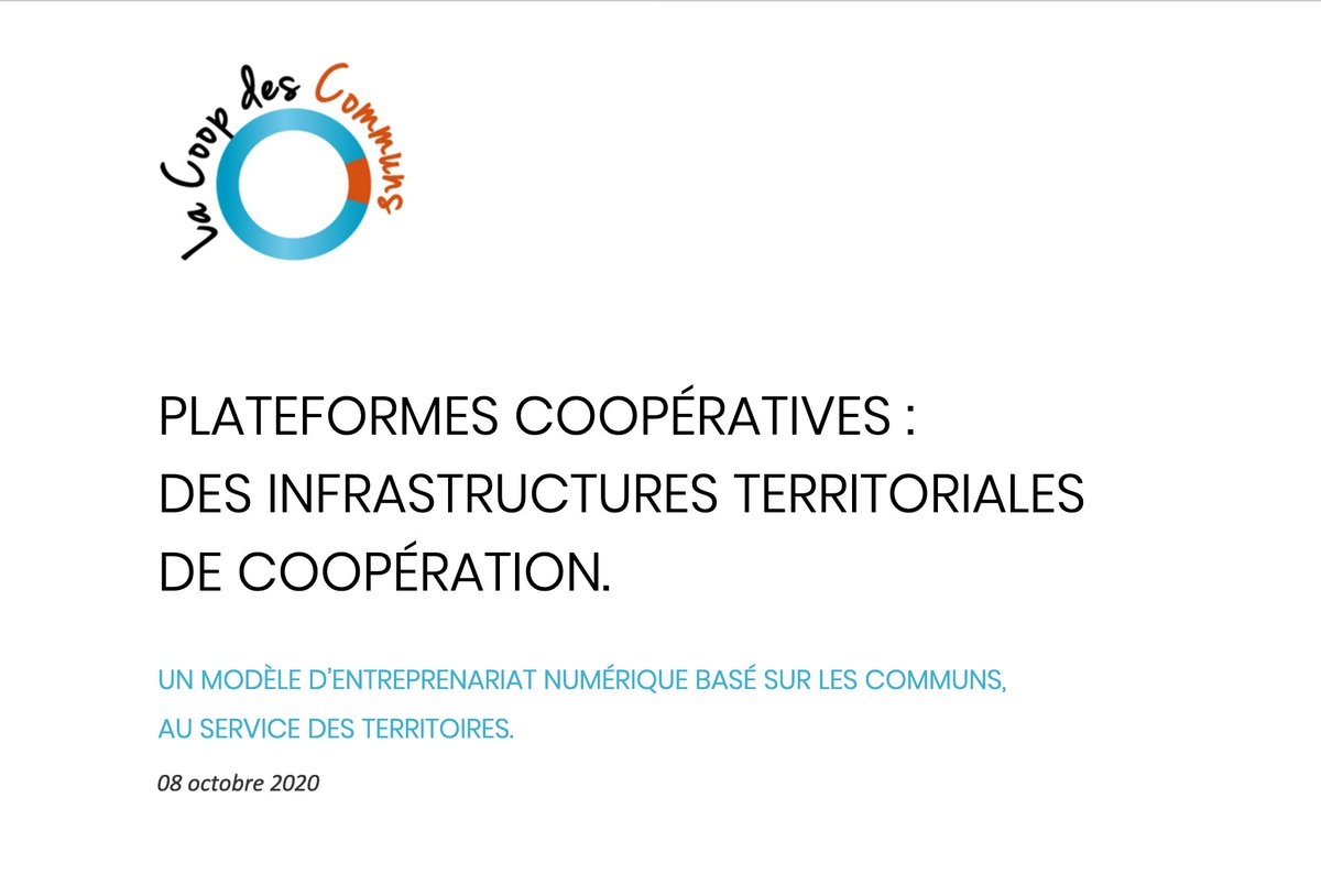 CoopdesCommuns's tweet image. Nous publions aujourd&apos;hui le rapport &quot;Plateformes coopératives : des infrastructures territoriales de coopération&quot; #platformcoop
Et si on soutenait les communs numériques pour construire les outils post-covid? 
👉platformcoop.fr