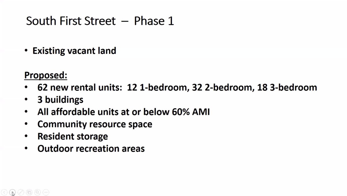 the first phase of the south first street redevelopment is the construction of 3 new buildings (important so there is no displacement during redevelopment)