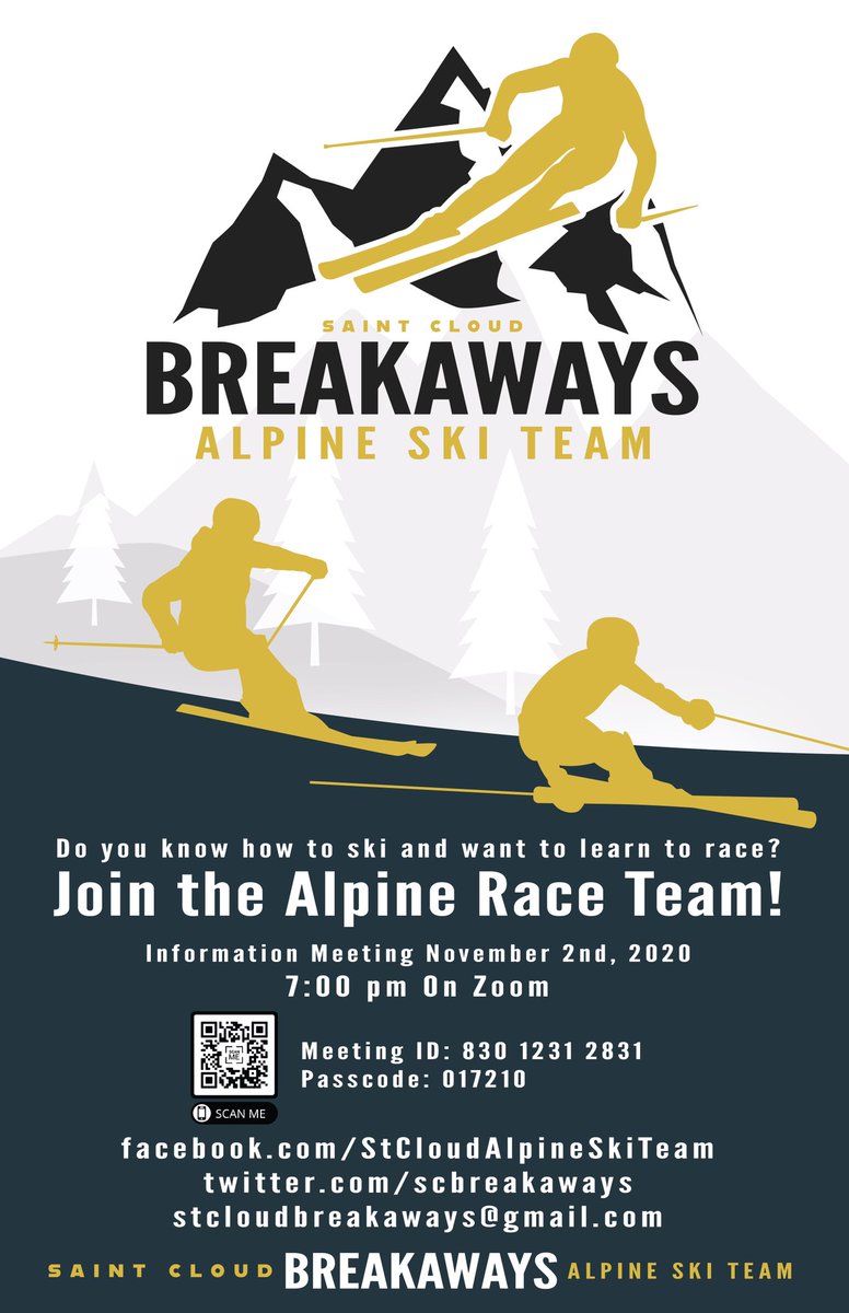 SCBreakaways's tweet photo. St. Cloud Breakaways Information Meeting coming up via Zoom on Nov 2 at 7pm.  Email stcloudbreakaways@gmail.com for more info! https://t.co/gZR632xRwu