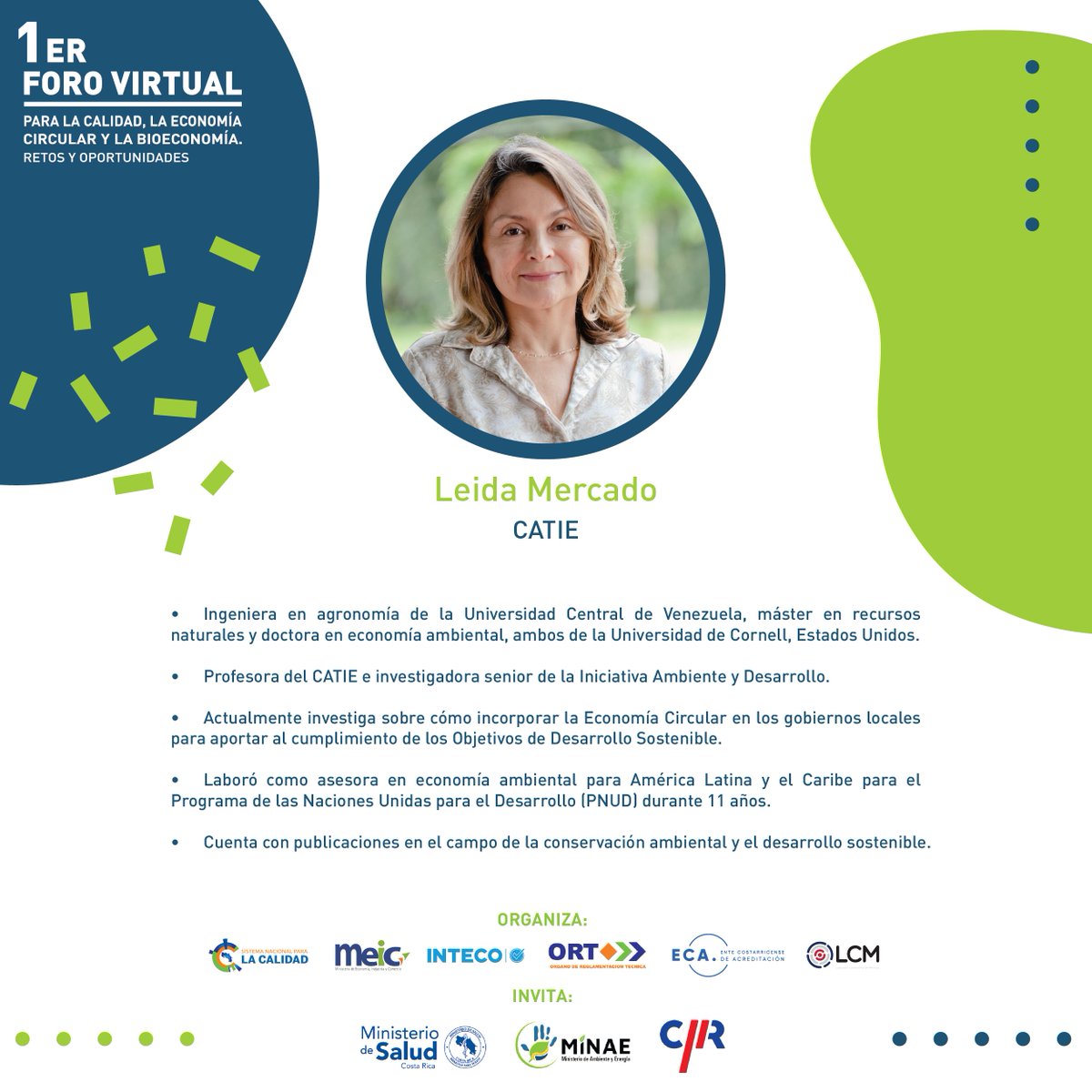 MEIC_crc's tweet image. Les invitamos al1er Foro Virtual, donde Leida Mercado compartirá la exposición: “Guía paso a paso para facilitar la transición de los gobiernos locales hacia
una #economíacircular.”

Inscripción: bit.ly/32XYxBW 

#INTECO #ForoVirtual #Calidad #Bioeconomía #CostaRica