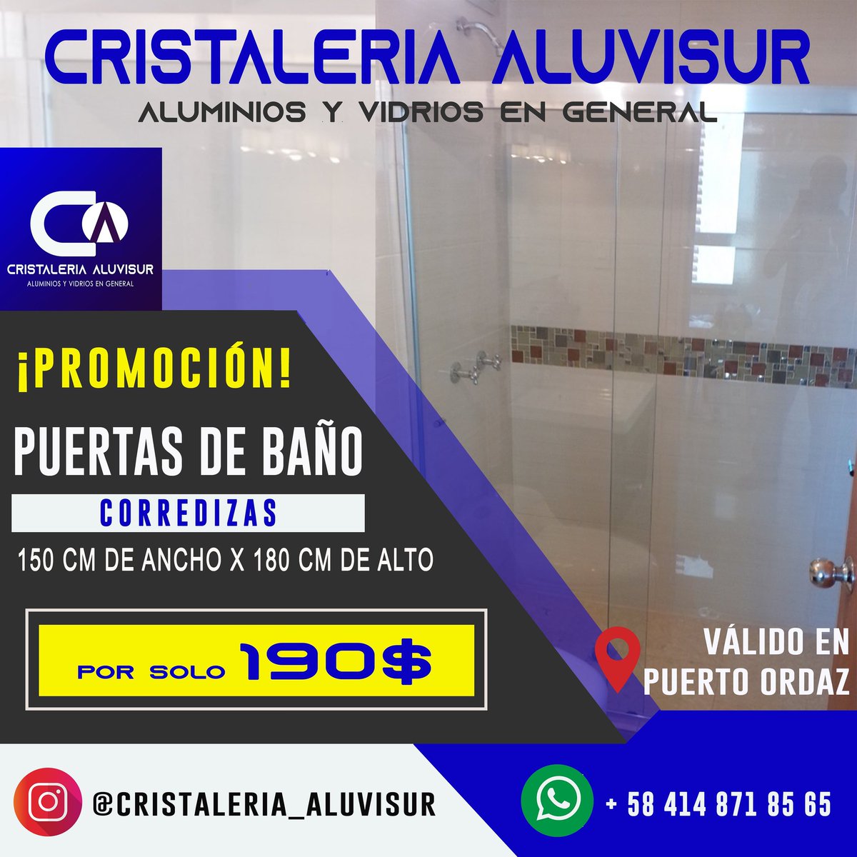MarcanoSolano's tweet photo. 🚨 ¡PROMOCIÓN! 🚨
Para nuestros clientes y seguidores, tenemos una promoción que no se pueden perder.
Unas increíbles Puertas de Baño corredizas ideales para remodelar tu baño, con nuestros diseños modernos que harán lucir tu baño espectacular. 
#puertoordaz #pzo #ciudadguayana https://t.co/lvqlRdSYWy
