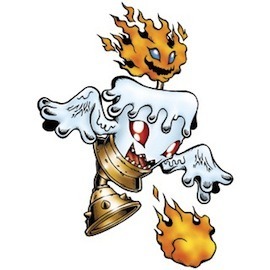 Piedmon is a "Mega" level, meaning he& #39;s basically a fully evolved Digimon. To get there though, we need to start towards the beginning. To keep on an easy track, I started at Rookie level. My Rookie would be Candlemon. We read books at night because I& #39;m a shy bookworm lmao