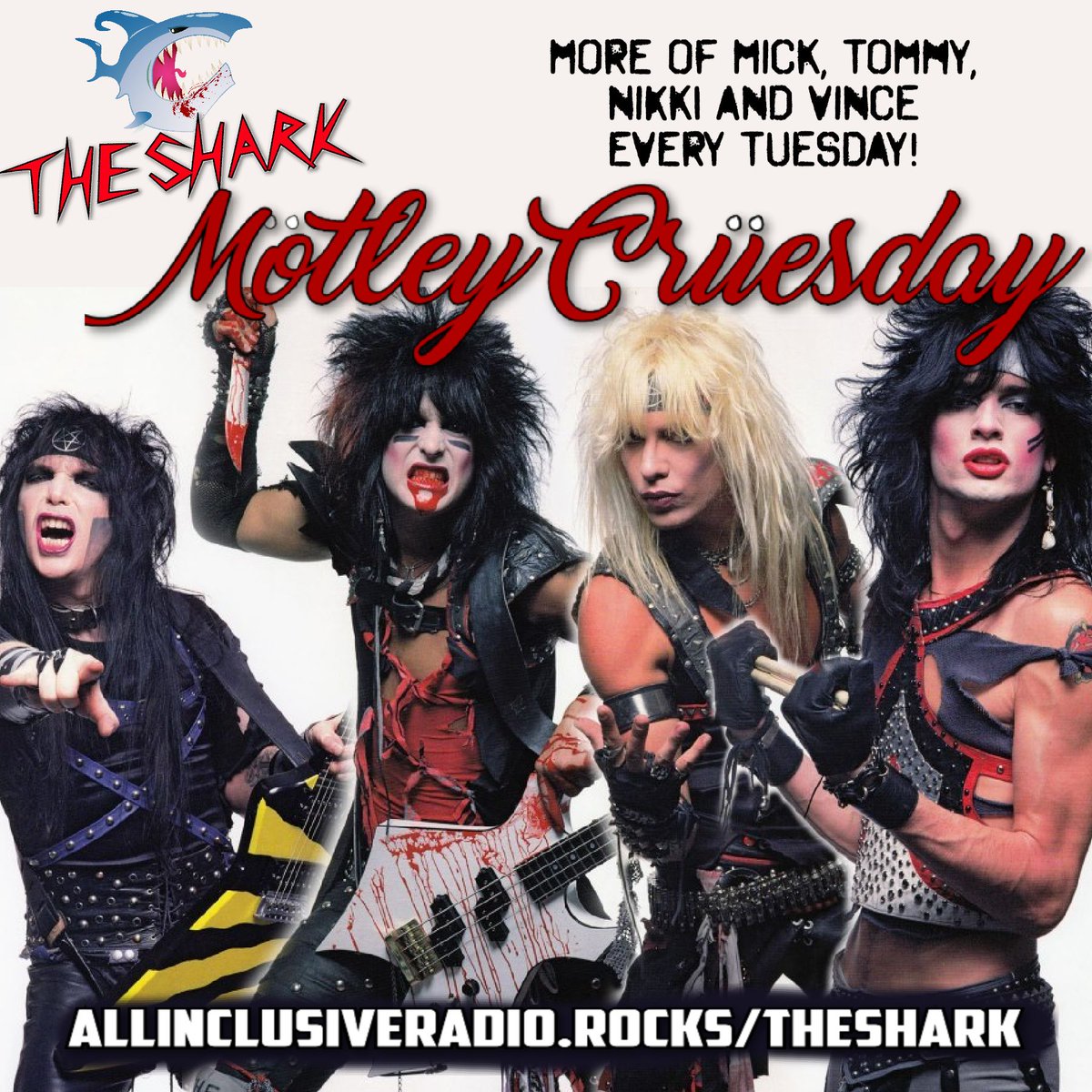 Spread the word about our #HairMetal and #MelodicRock radio station, THE SHARK. And tune in on Tuesday's for Motley Cruesday where we play more #MotleyCrue all day... the big jams and all the others! Tune in to THE SHARK. We play the music satellite radio won't play. https://t.co/3Wpe6ObN7H