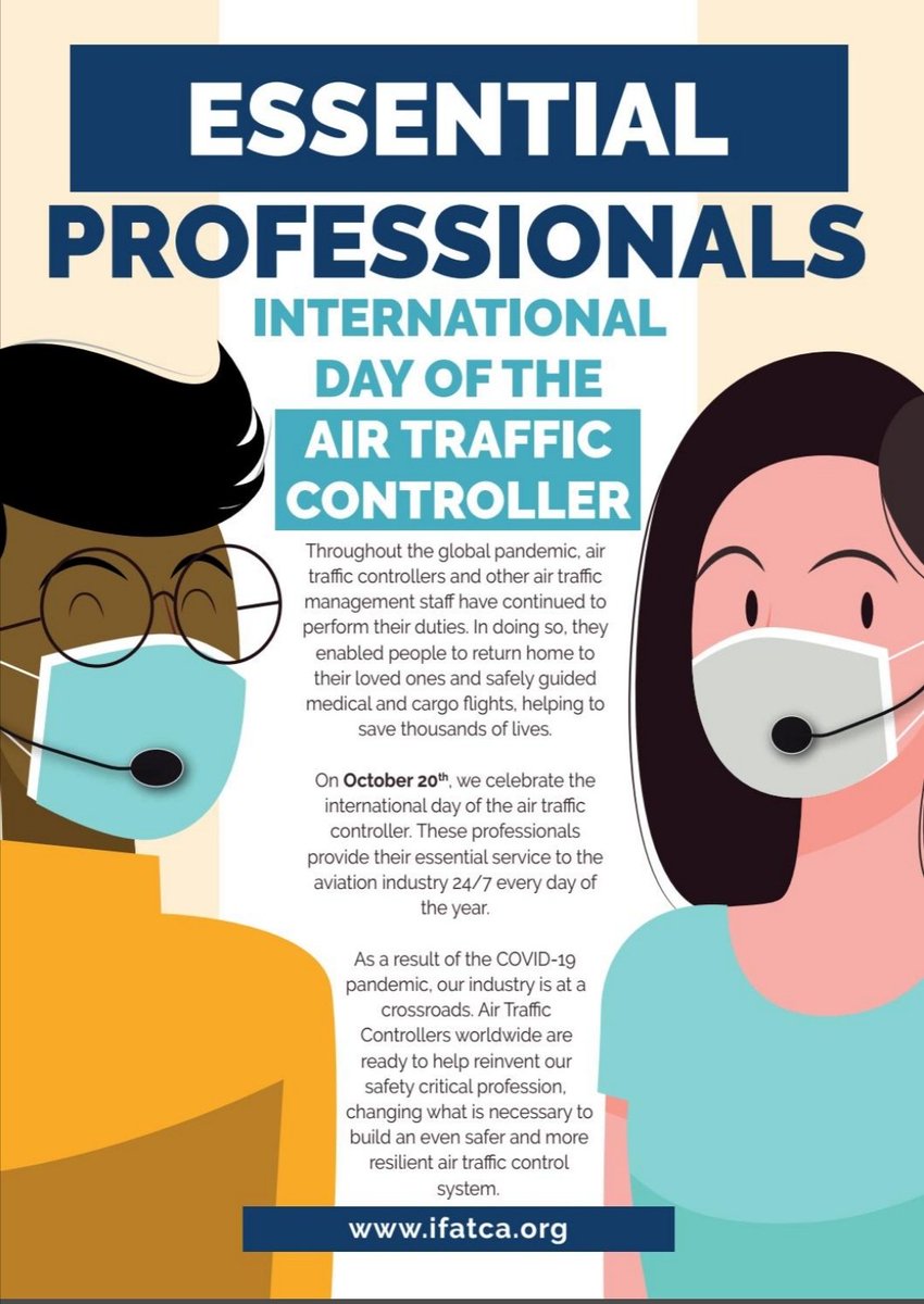 Feliz Día Internacional del Controlador Aéreo. #Trabajoenequipo #SafetyFirst 
😷🎧👍✈️