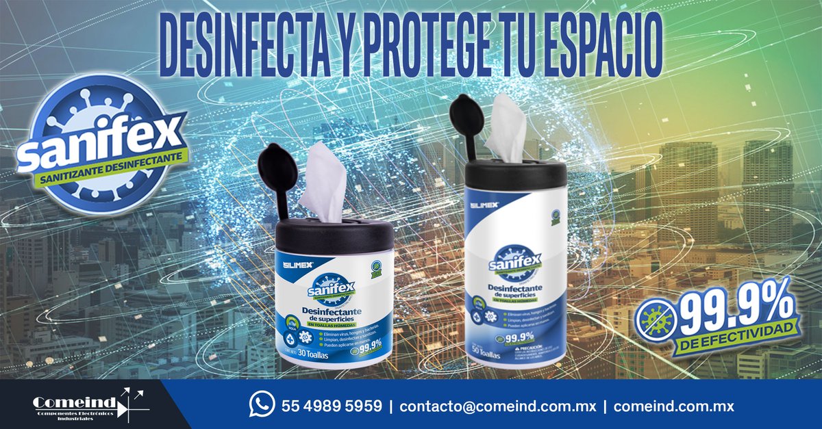 #Desinfecta y protege tu espacio con #ToallasHúmedas de #Sanifex este y otro productos los podrás encontrar en #Comeind