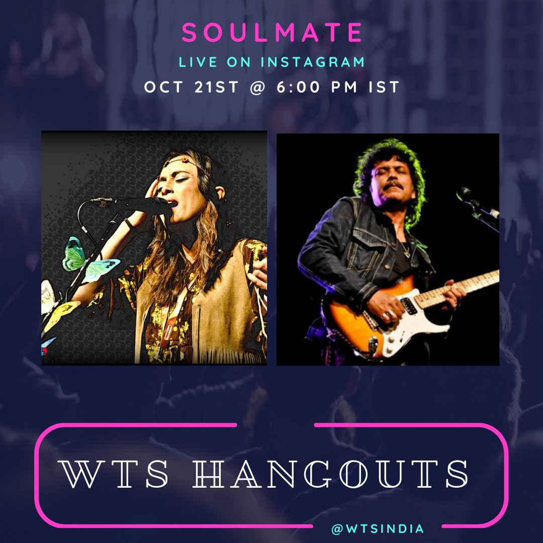 Tomorrow on #WTSHangouts we have the legendary Rudy Wallang <a href="/ruwall5/">Rudy Wallang</a> and Tipriti Kharbangar <a href="/tipriti/">Tipriti Kharbangar</a> from <a href="/SoulmateShilong/">Soulmate</a> Join us to hear all about their latest album and other exciting things lined up at 6 PM IST! ⁠