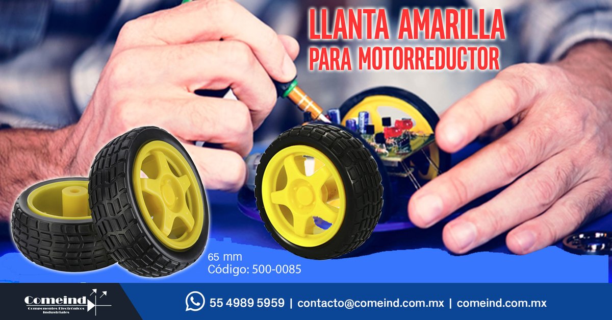 Estas #Llantas son el complemento perfecto para nuestro #MotorReductor utilízalas en la realización de proyectos con placas de desarrollo, este y otro productos más los podrás encontrar en #Comeind