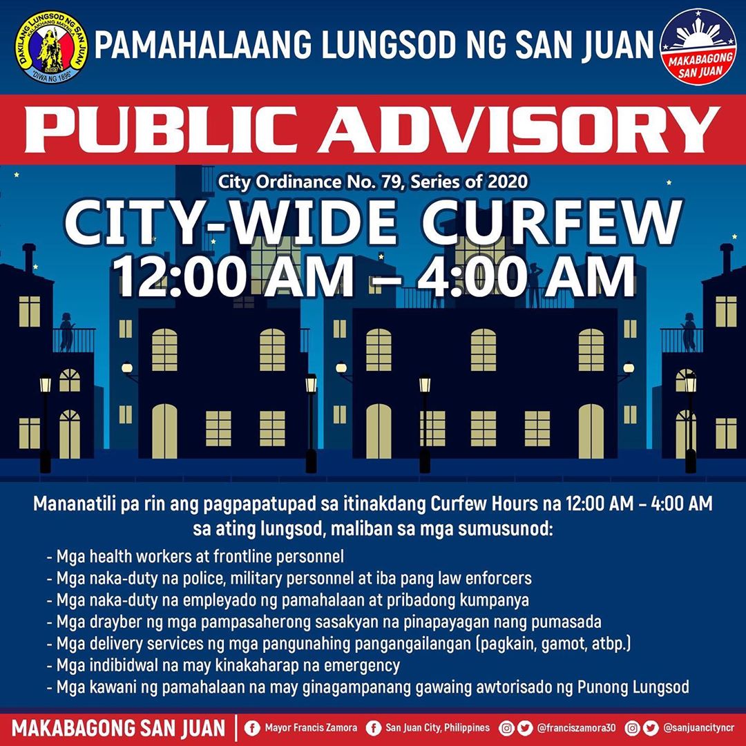 CNN Philippines on Twitter "Curfew in San Juan City will be from 12am