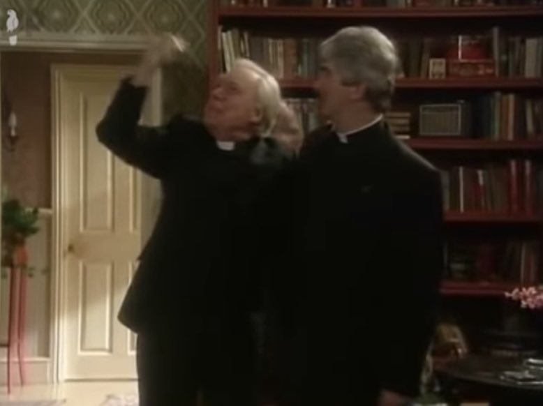 “Ted, why is it always the good ones? You bastard! He could’ve been Pope, Ted, but the feckin’ Jesuits have it all tied up.” #fungie