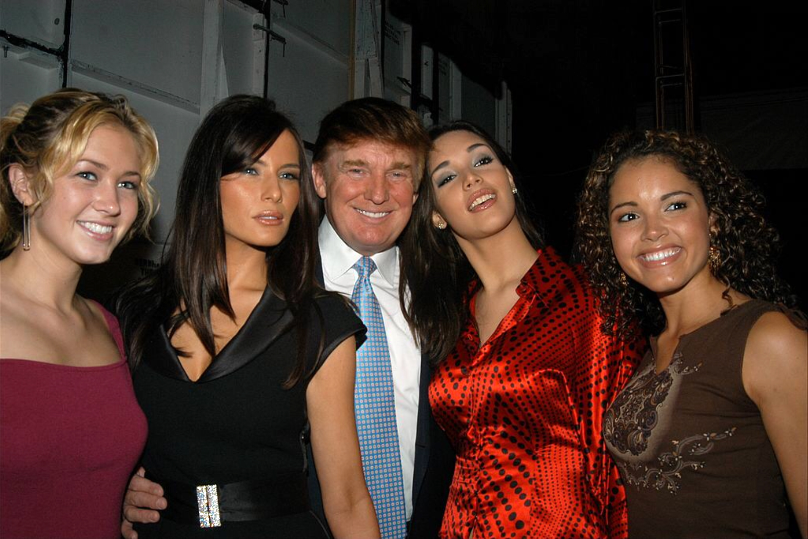 Behind The Crown 03 Miss Universe Owner Donald Trump Is Joined By Miss Teen Usa Tami Farrell Wife Melania Trump Miss Universe Amelia Vega And Miss Usa Susie Castillo Backstage