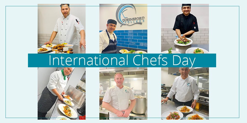 QsfordCollege's tweet photo. Bringing up the ➡️👩‍🍳👨‍🍳 next generation of chefs, meet the faces of our #queensfordcollege Chefs this #InternationalChefsDay! https://t.co/amqHZCm3RC