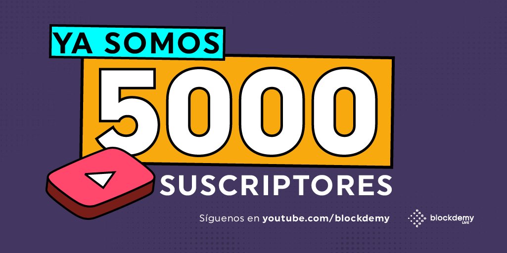 blockdemy's tweet photo. 🎉¡Ya somos 5.000 Blockdemys en el canal de #BlockdemyLive! Gracias a cada una de las personas que es parte de este proyecto y de esta gran comunidad.
🙌🏽¡Seguiremos creando y educando! https://t.co/hpI77MhD0r