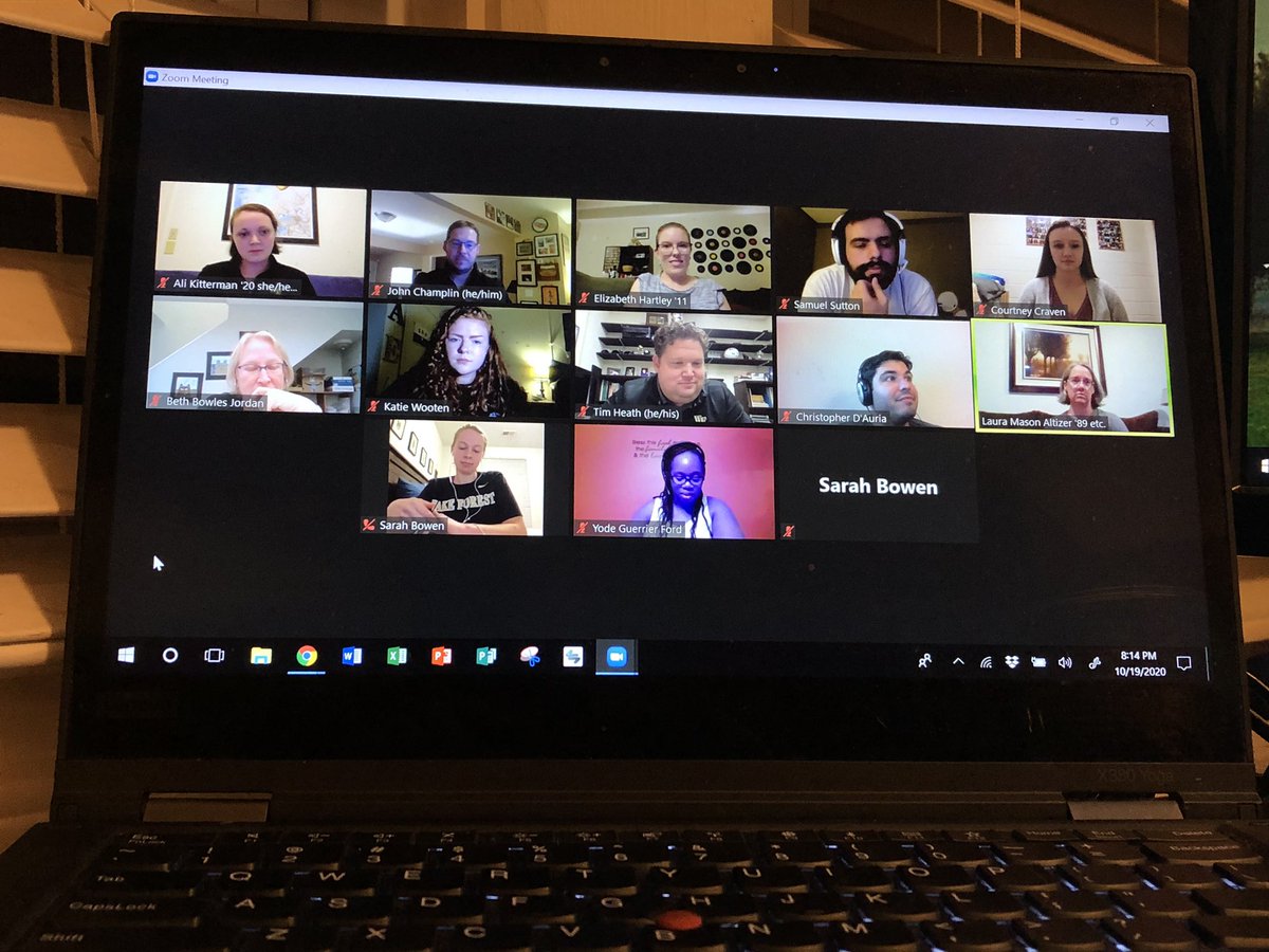 GoldandBlackout's tweet photo. A wonderful @C2CWFU conversation with @SOTOGAB alumni and students! Two things proved to be constant and true: Band provides life long friends and and band members have the MOST Deacon Spirit! #godeacs https://t.co/70QeQ8gg1P