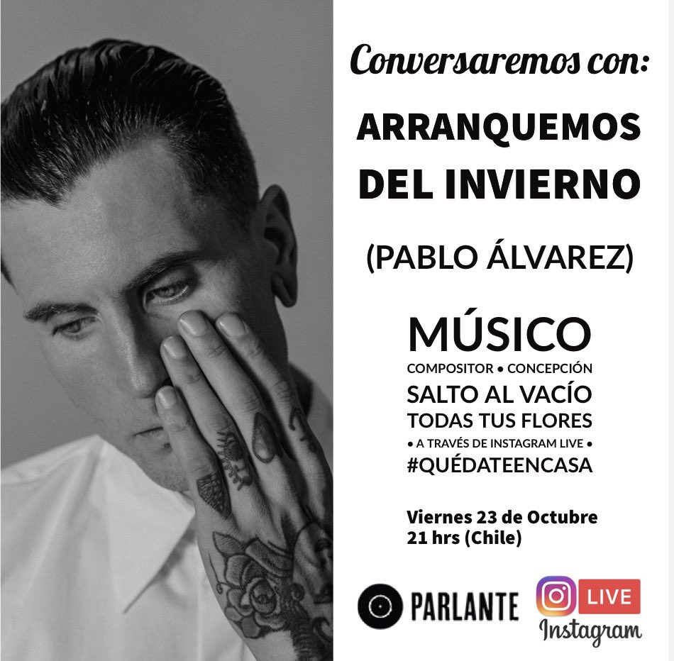 Este viernes 23 de Octubre a las 21 hrs. continuando con el ciclo de entrevistas por instagram live, conversaremos con Arranquemos del Invierno (<a href="/adelinvierno/">Arranquemos</a>), proyecto de Pablo Álvarez. ¡Imperdible!