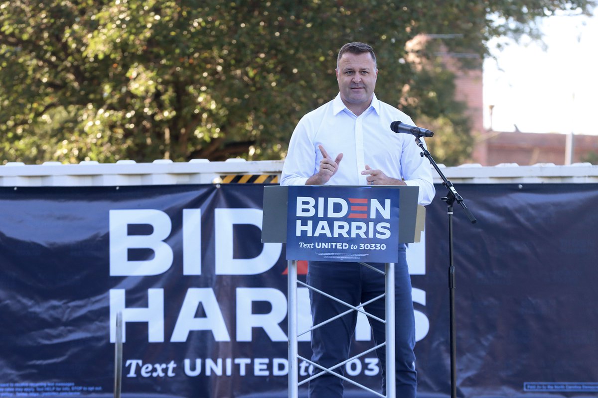 BobKarpDR's tweet photo. More from ‘Ridin’ with Biden’ drive-in rally at the Capital Drive In, Wake Forest, NC. The rally featured remarks about @JoeBiden's plans to support working families &amp; investing &amp; in middle class tax cuts. @hudeskrate @ElectSamSearcy @JCparaDurham @RonnieChatterji https://t.co/wSz2TpP0jJ