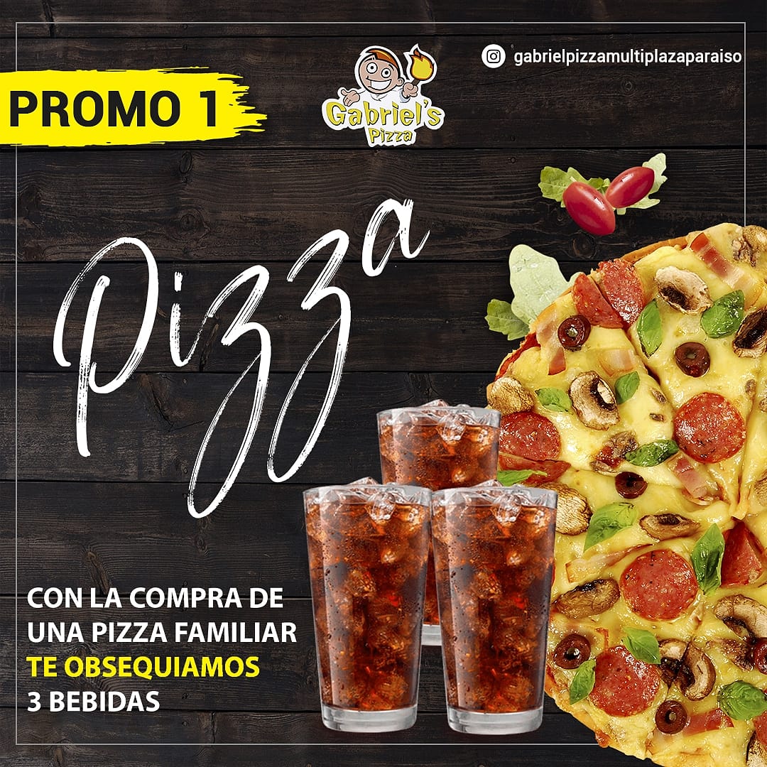 #MultiPlazaParaiso

No te puedes perder esta promo que @gabrielpizzamultiplazaparaiso tiene en esta semana de flexibilización.🍕🍕🍕

¡Visítalos de 11am a 5pm!