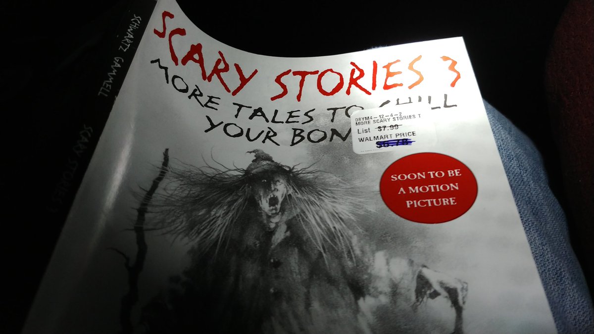 #scarystoriestotellinthedark tonight with the kids. Everyone is taking turns reading a story with the flashlight. Creepy background music and all. #Halloween2020