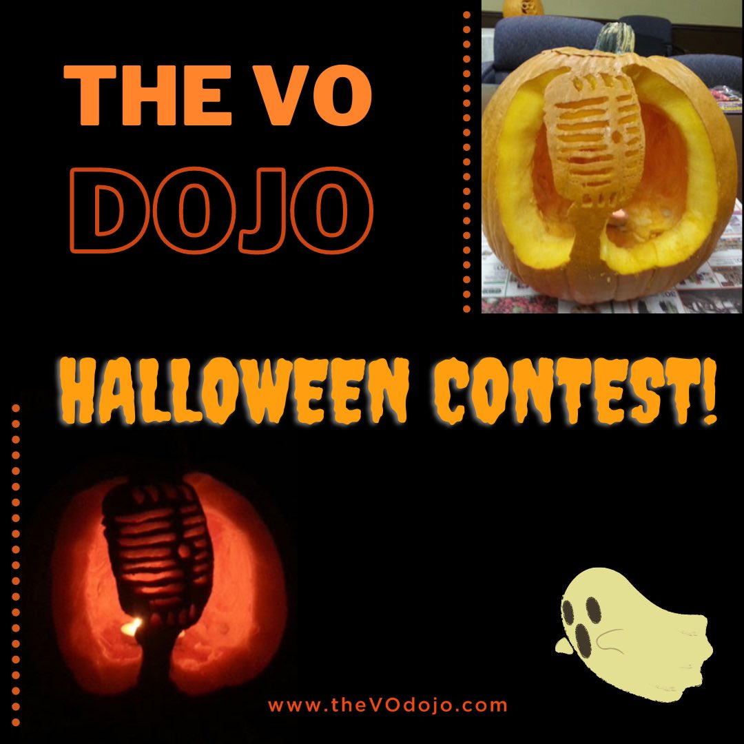 thevodojo's tweet photo. Announcing...The V.O. Dojo Halloween Contest! 🎃 #voiceovercontest 

You could win a Private Coaching Session w/ Tish Hicks — $150 value!

Record 1 take… make it your own.

Then name your file: HalloweenContest_FirstNameLast.mp3 &amp; be sure to upload it no later than 5pm PT 10/30 https://t.co/cDWbqKuSjp