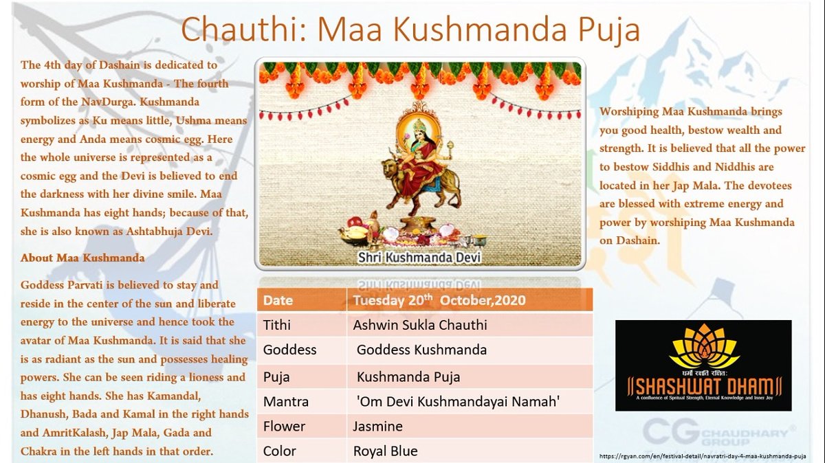 The fourth Day of Dashain is dedicated to worship Maa Kusmanda.

May she bring you good health, bestow wealth and strength.

#festival #dashain #celebrations🎉 #puja #maadurga🙏