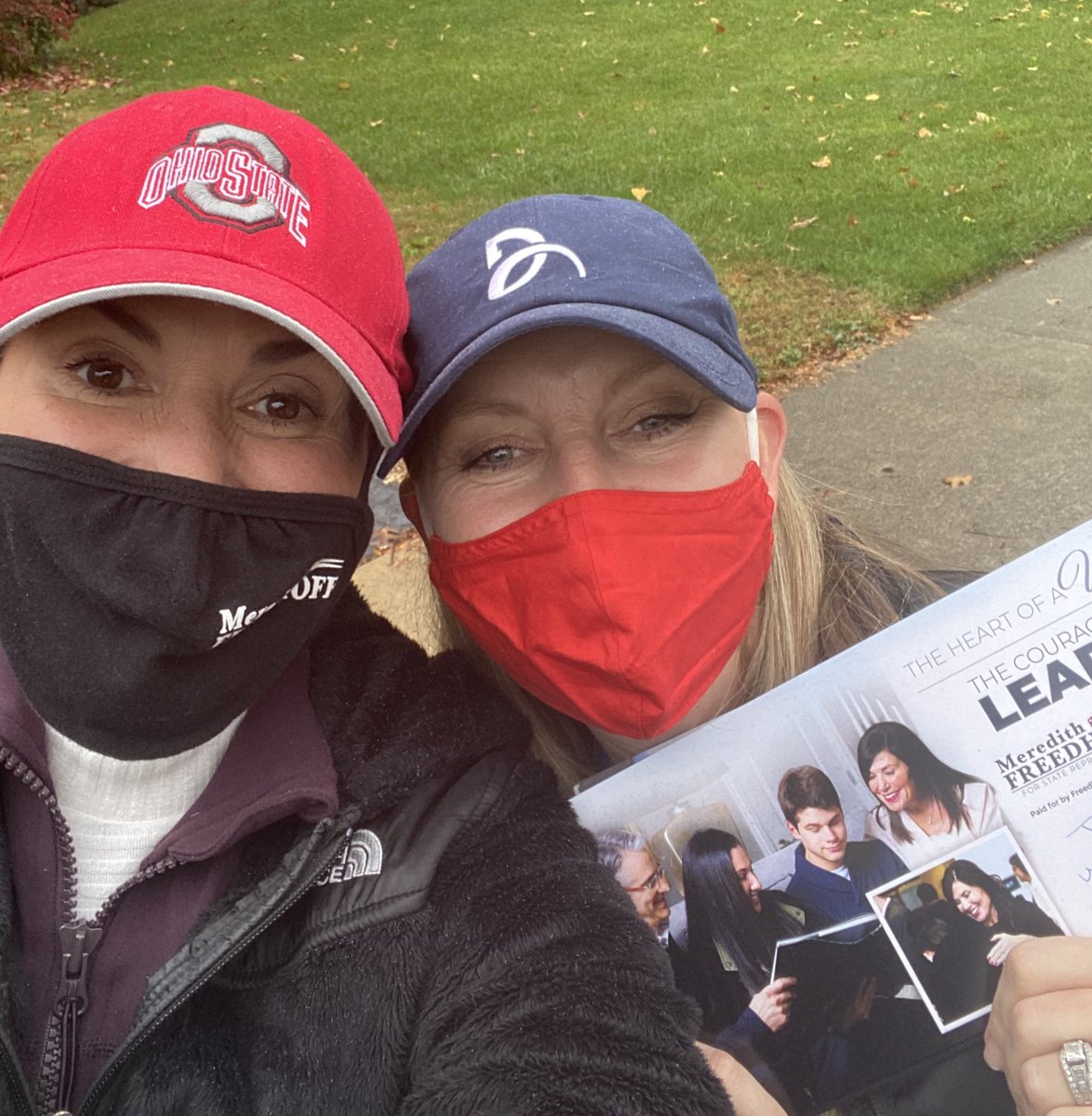 Meredith4OH's tweet photo. We started walking in January in the snow, so why would a little rain stop us from meeting voters in District 19?! #MeredithforOhio, #RainorShine https://t.co/Rmgyx9wwbZ
