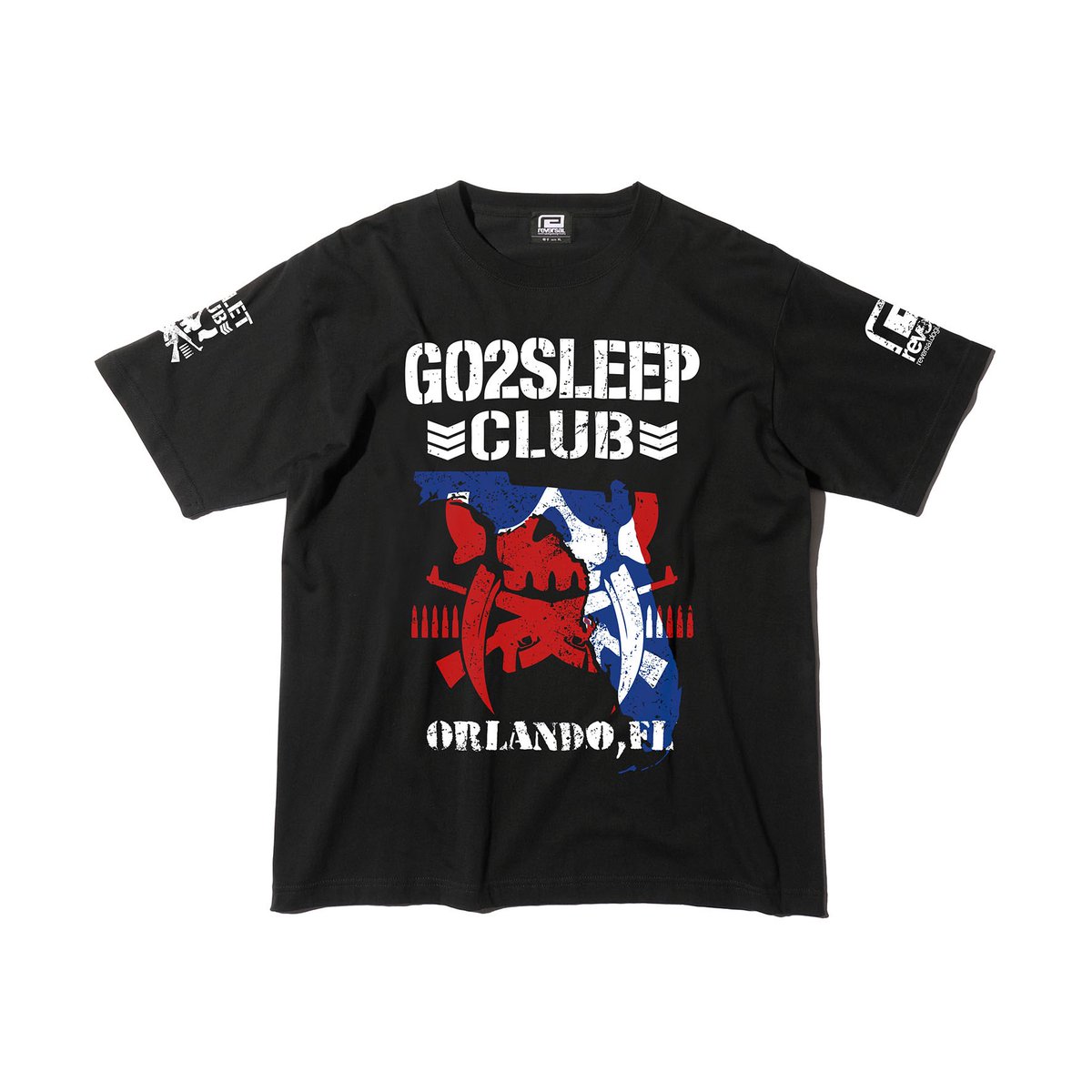 rvddw's tweet image. 【NEW】「GO 2 SLEEP CLUB TEE FLORIDA ver」
KENTA選手の拠点、アメリカフロリダ州オーランドをモチーフにしたデザイン。バレットクラブのモノトーンにフロリダ州旗とオーランドのスポーツチームをイメージした赤と青が融合したグラフィック。rvddw-harajuku.com/shopdetail/000… #njpw #KENTAG2S #rvddw