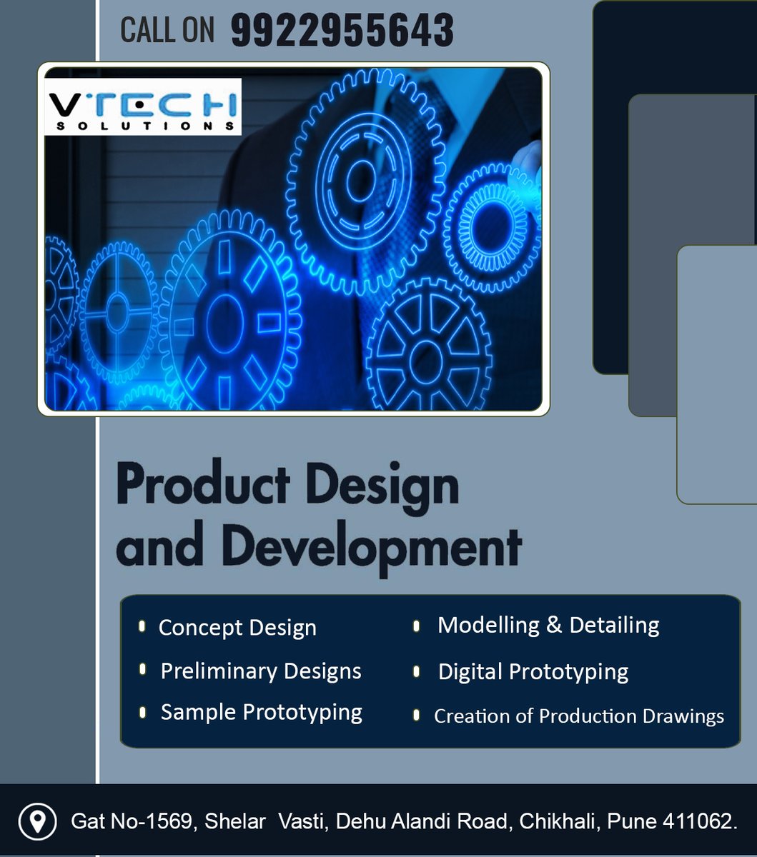 SolutionsVtech's tweet image. Vtech Solutions Is Capable To Provide Products Design &amp;amp; Development Services.

For free Enquiry Call Us on 9922955643
info@vtechsolutionsindia.com
vtechsolutionsindia.com
Address:- Gat No-1569, Shelar Vasti, Dehu Alandi Road, Chikhali, Pune 411062.

#VtechSolutions #Pune