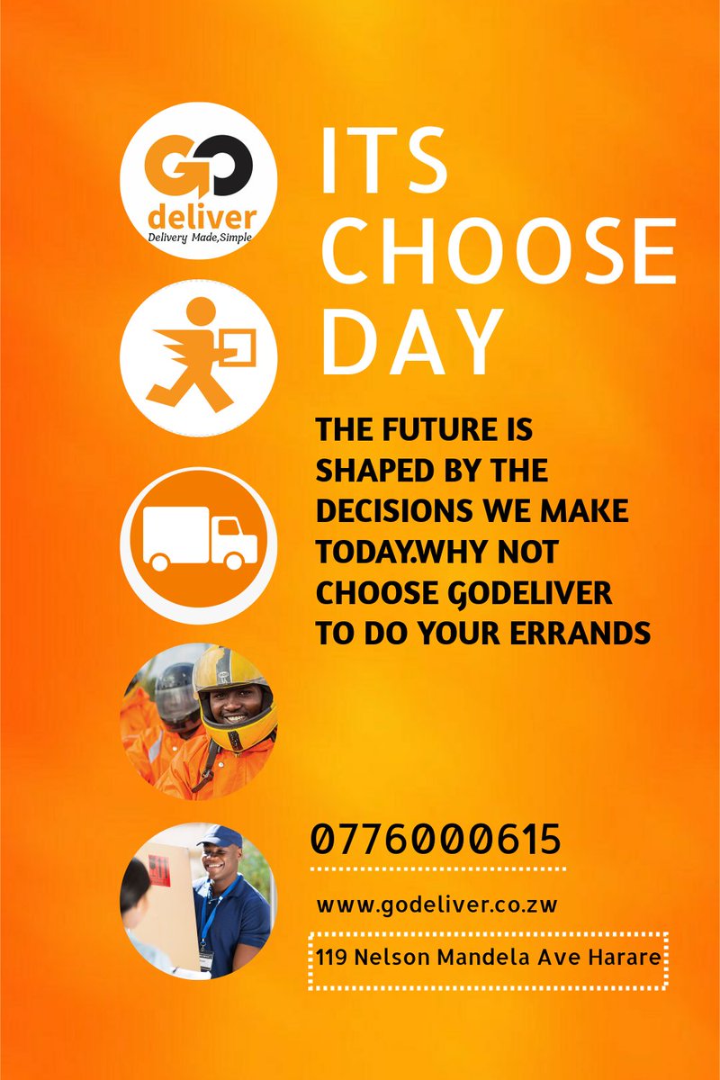 deliver_go's tweet image. The Future is shaped by the decisions we make today.why not let our team handle you errands and delivery
App or Call +263776000615/+27 63 943 9493
@TariKaremba @WellenceMujuru @MesahTapiwa @MarkimTanatswa 
#deliveryMadeSimple
#GoDeliver 
#