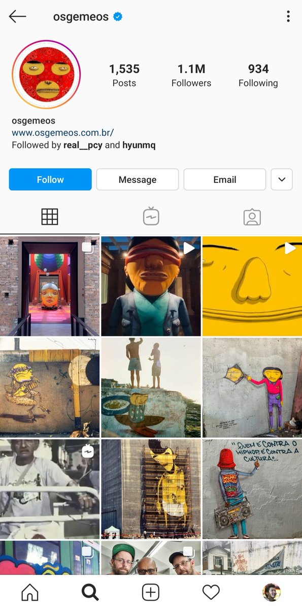  #CHANYEOL has followed the IG accounts of artists: osgemeos and misteryanen, which are both followed by MQ as well.  #찬열