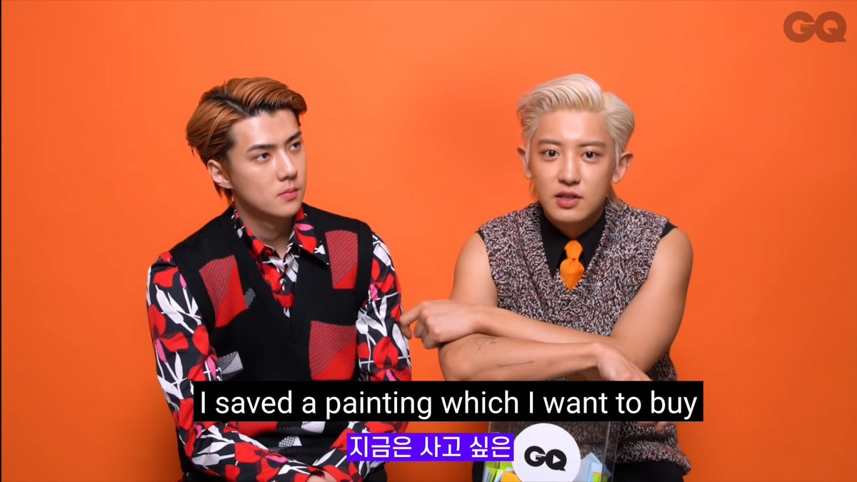  #CHANYEOL mentioned in his GQ Korea interview that he bookmarked on Instagram a painting he is about to buy.  #찬열