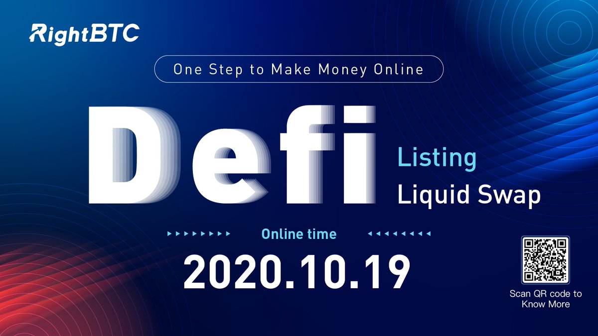 RightBTC DEFI Liquid Swap was officially launched!
One step to make money online!
Address: rightbtc.com/swap
Telegram group: t.me/RightBTCExchan…
#defi