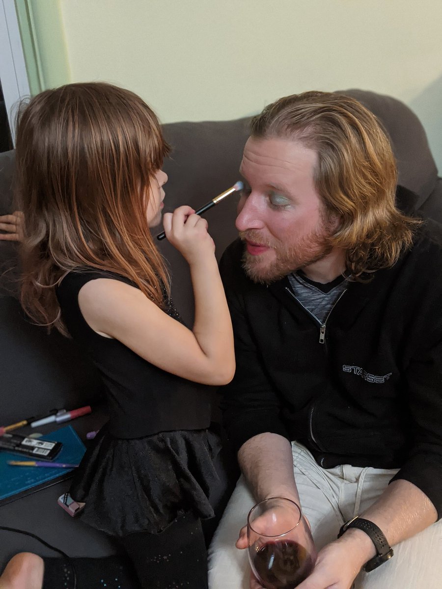 itsmypsuedonym's tweet photo. Belle and Johnny are exploring expression through make up and that expression is for everyone. Johnny's idea. I love my family #positiveexpression #MakeupIsForEveryone https://t.co/nNZH92R83x