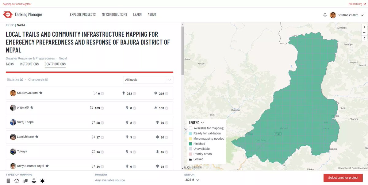 zillionaaire's tweet photo. It really looks great, doesn't it!!
The happy feeling of having a task completely mapped and validated!
Thank you all for your effective participation 😊
@youthmappers @naxanp @WFP_Nepal @dfat @GesanNepal @hotosm @openstreetmap https://t.co/bGrg2CYNdR